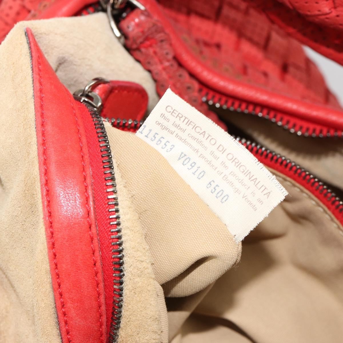 Bottega Veneta Intrecciato Shoulder bag Leather, Red, Leather, Shoulder Bag