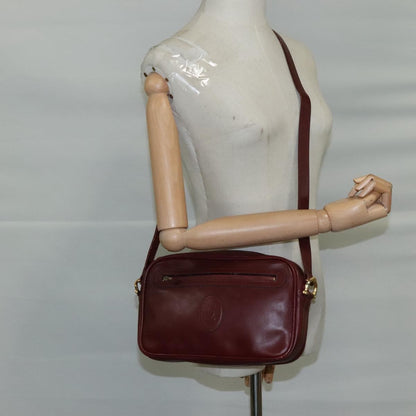 cartier Must de Cartier Shoulder Bag Leather, Burgundy, Leather, Shoulder Bag