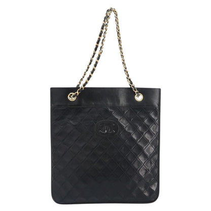 Chanel Vintage Tote Leather, BLACK, LEATHER, Tote bag