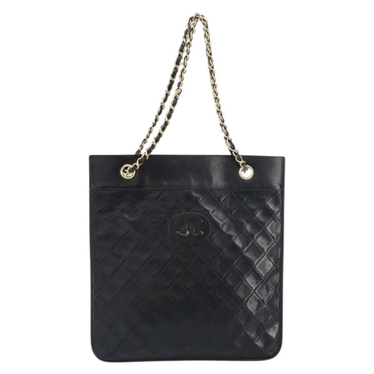 Chanel Vintage Tote Leather, BLACK, LEATHER, Tote bag