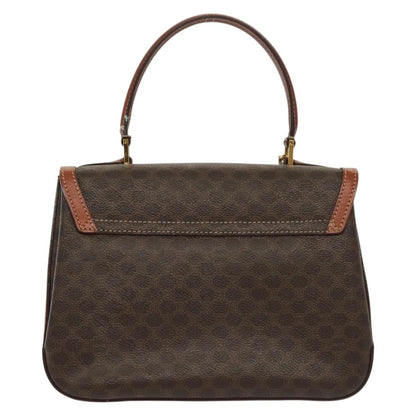 Celine Vintage Convertible Top Handle Bag Macadam Coated Canvas, BROWN, CANVAS, Handbag