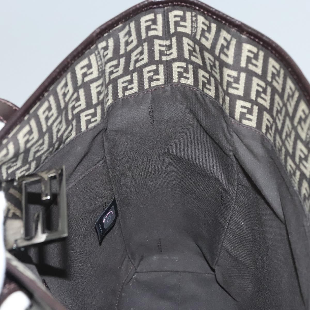 Fendi Vintage Flip Lock Tote Zucchino Canvas, BROWN, CANVAS, Tote bag