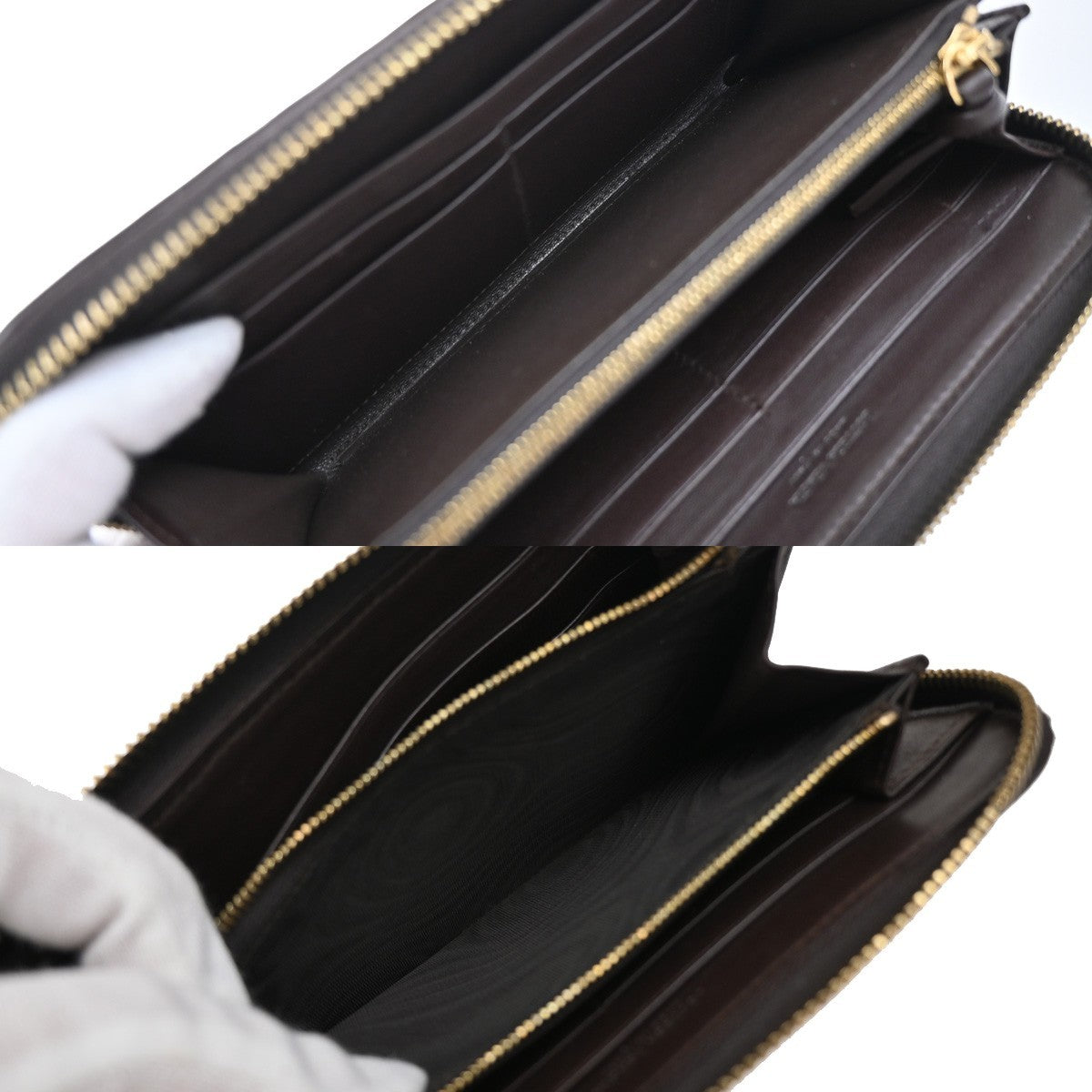 Bottega Veneta Intrecciato Long Zip  Wallet Leather, Brown, Leather, Wallet
