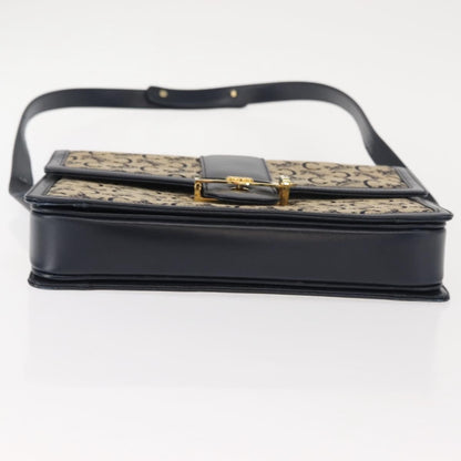 Celine C Sulky Shoulder bag Canvas and Leather, NAVY, CANVAS, Shoulder bag