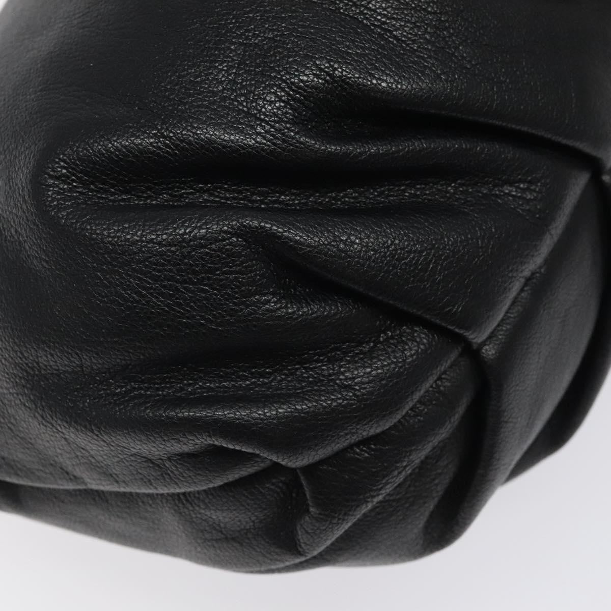 Salvatore Ferragamo Gancini handbag Leather, BLACK, LEATHER, Handbag