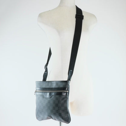 Louis Vuitton Thomas Handbag Damier Graphite, BLACK, CANVAS, Shoulder bag