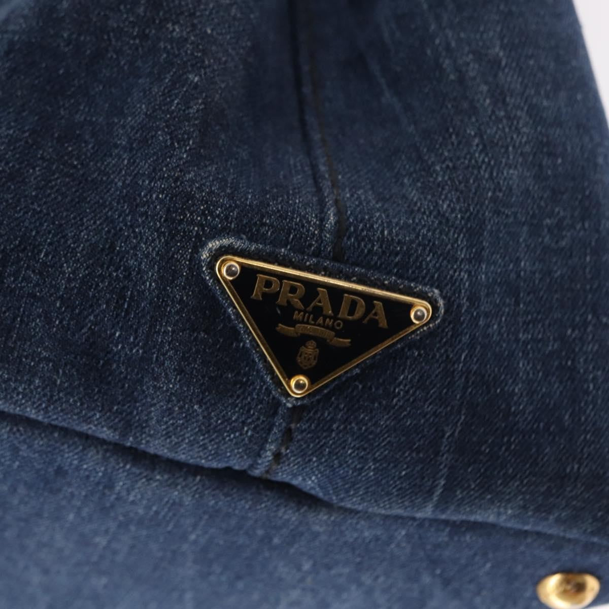 Prada Canapa Open Tote Canvas, BLUE, CANVAS, Tote bag