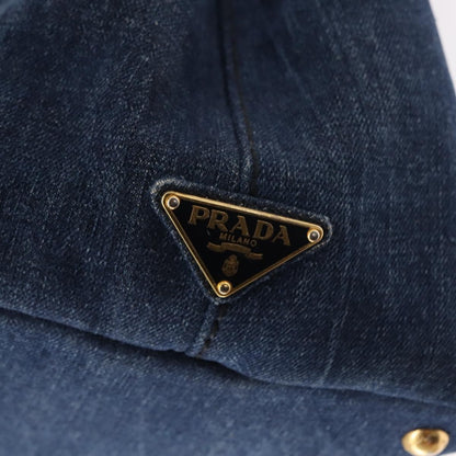 Prada Canapa Open Tote Canvas, BLUE, CANVAS, Tote bag