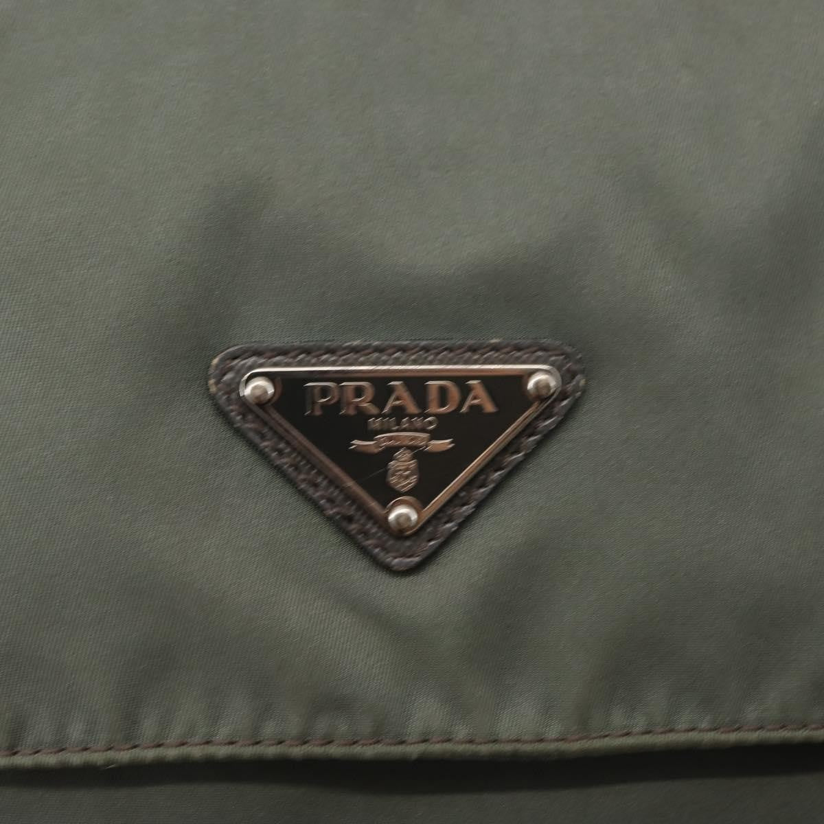 Prada Double Buckle Flap Messenger Bag Tessuto, KHAKI, NYLON, Shoulder bag