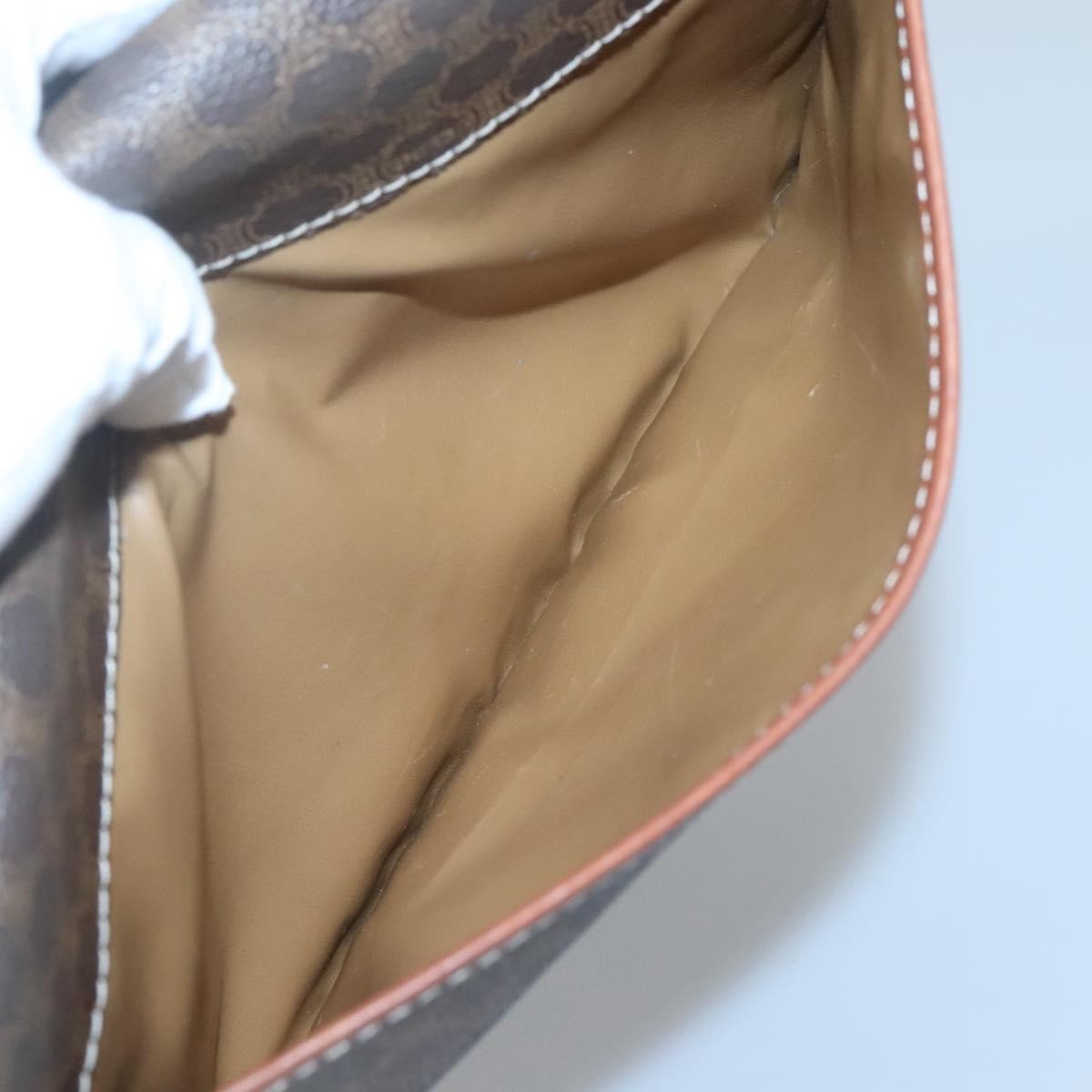 Celine Macadam Shoulder Bag PVC Leather, BROWN, CANVAS, Shoulder bag