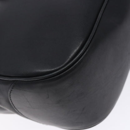 Salvatore Ferragamo Gancini Shoulder Bag Leather, BLACK, LEATHER, Shoulder bag