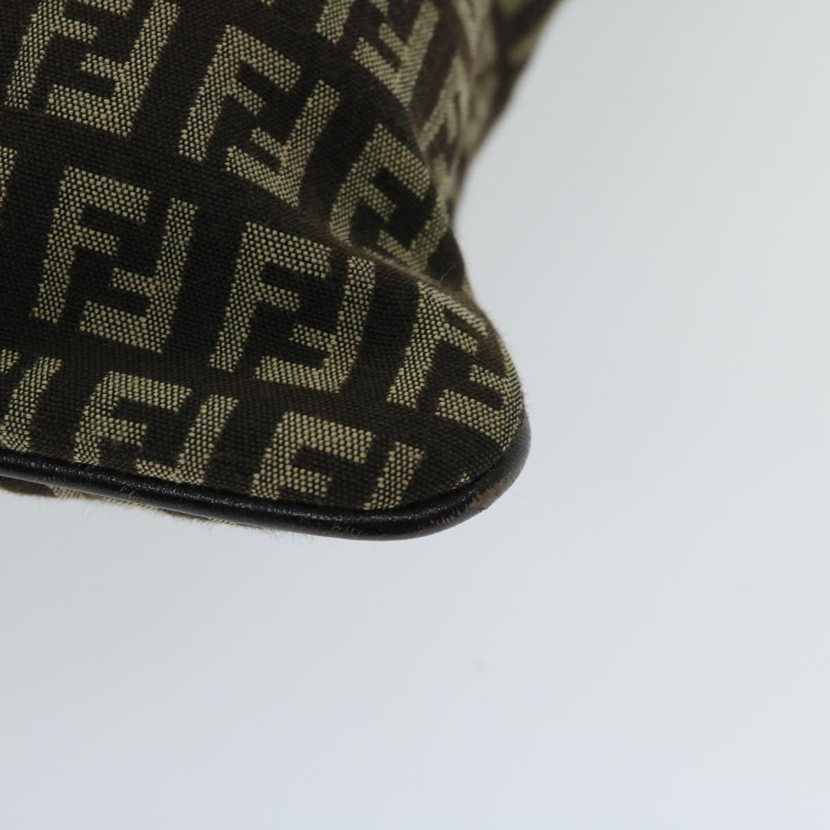 Fendi Vintage Zip Messenger Bag Zucca Canvas, BROWN, CANVAS, Shoulder bag