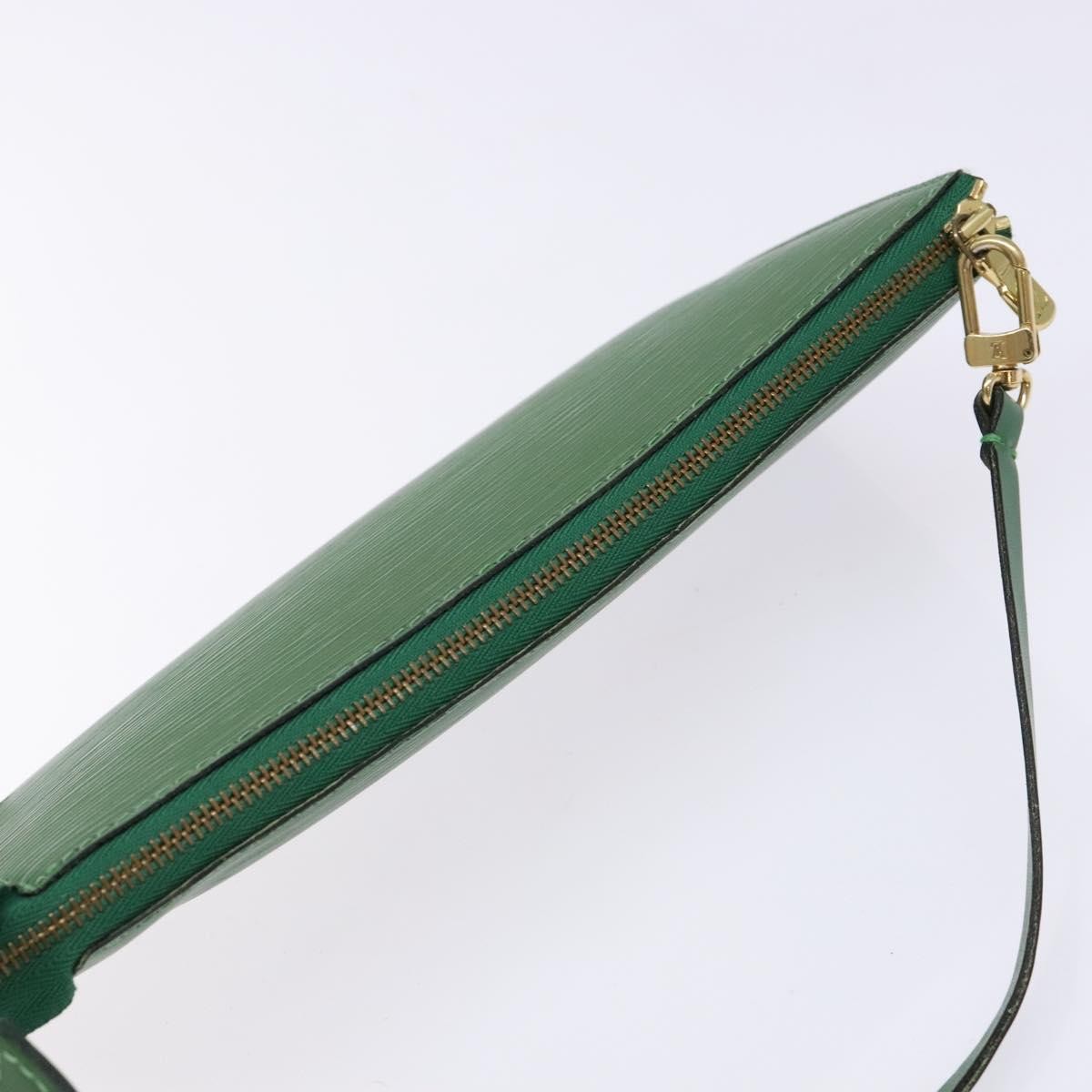 Louis Vuitton Pochette Accessoires Epi Leather, GREEN, LEATHER, Clutche & pouche