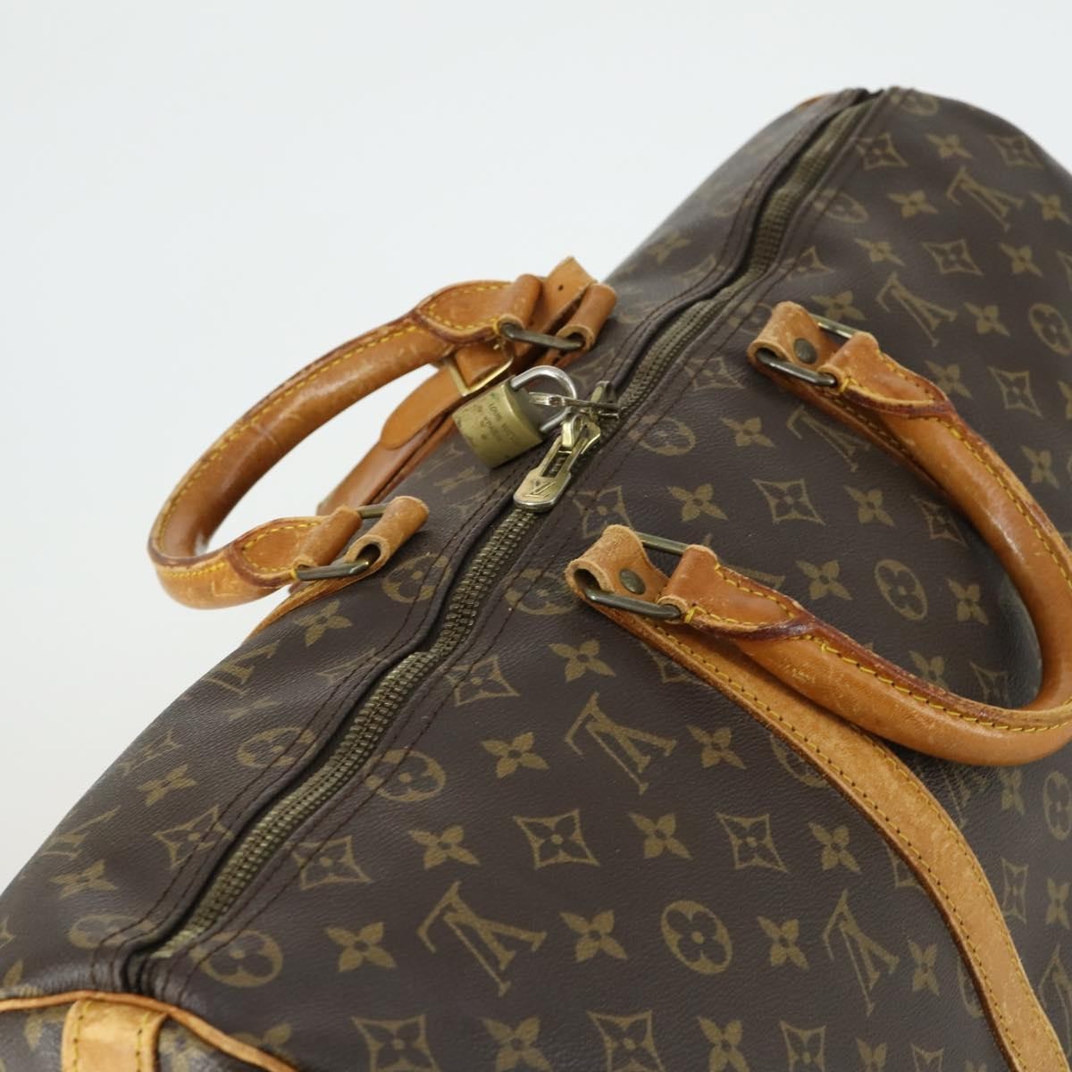 Louis Vuitton Keepall Bandouliere Bag Monogram Canvas, BROWN, CANVAS, Travel bag