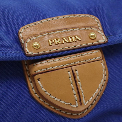 Prada Push Lock Flap Shoulder Bag Canvas, BLUE, CANVAS, Shoulder bag