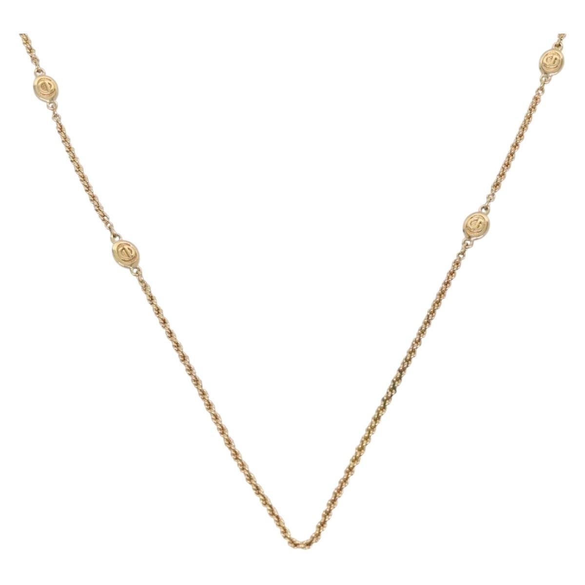 Christian Dior CD Round Pendant Necklace Metal, GOLD, METAL, Necklace