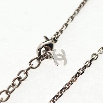 Chanel Vintage CC Pendant Long Necklace Metal, SILVER, METAL, Necklace