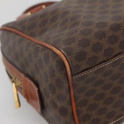 Celine Macadam Handbag Macadam with leather, BROWN, CANVAS, Handbag