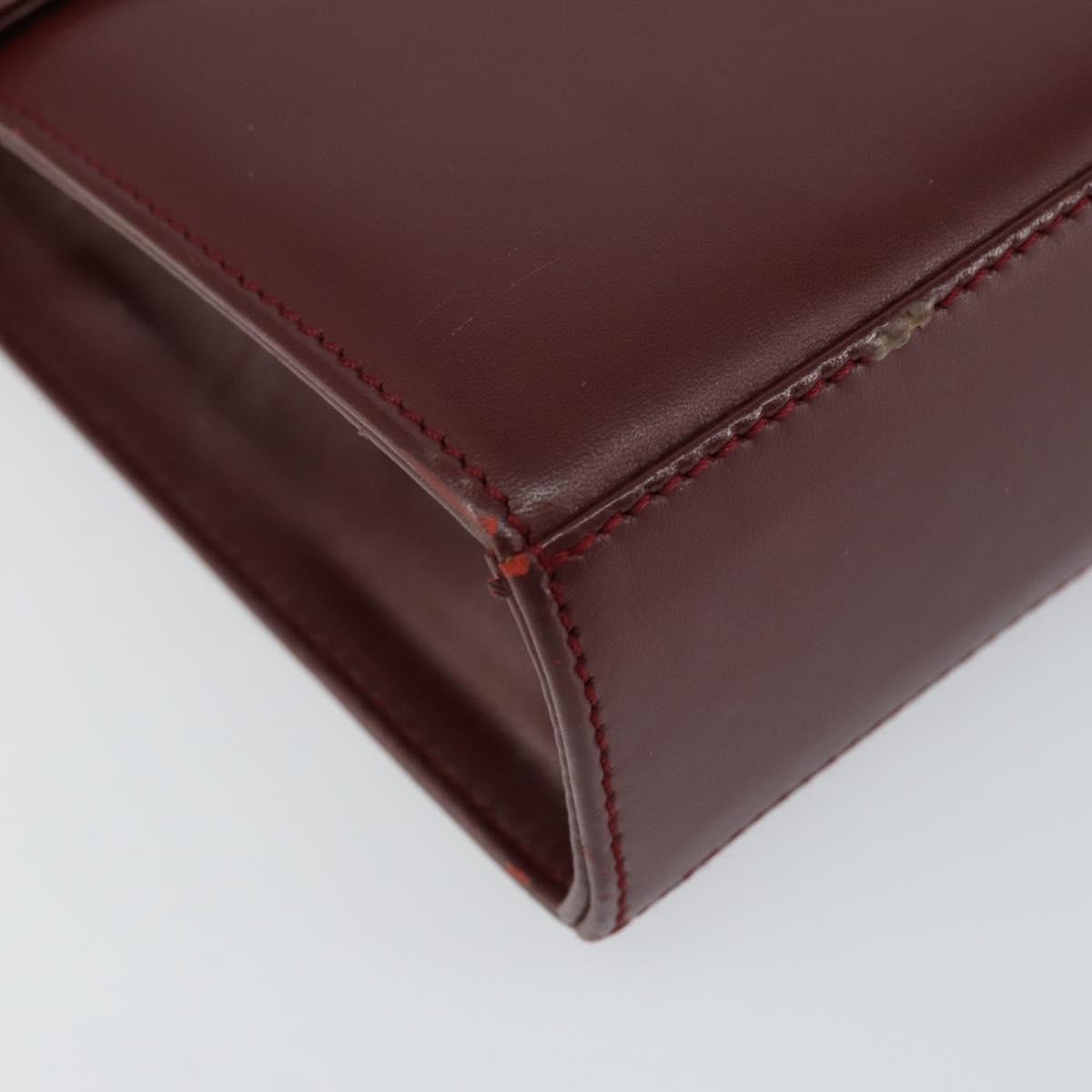 Salvatore Ferragamo Vintage Gancini Chain Shoulder Bag Leather, BURGUNDY, LEATHER, Shoulder bag