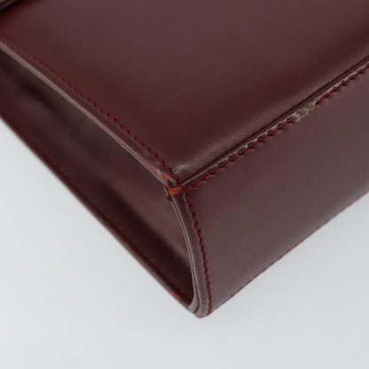 Salvatore Ferragamo Vintage Gancini Chain Shoulder Bag Leather, BURGUNDY, LEATHER, Shoulder bag