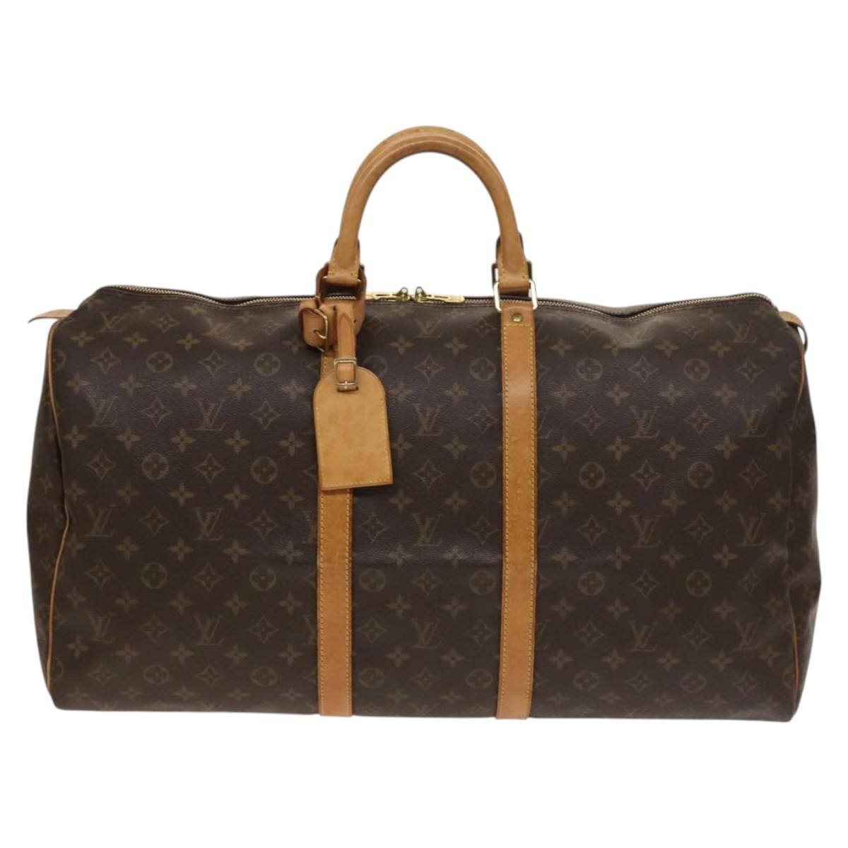 Louis Vuitton Keepall Bag Monogram Canvas, BROWN, CANVAS, Travel bag