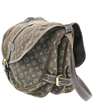 Louis Vuitton Saumur Handbag Mini Lin, BROWN, CANVAS, Handbag