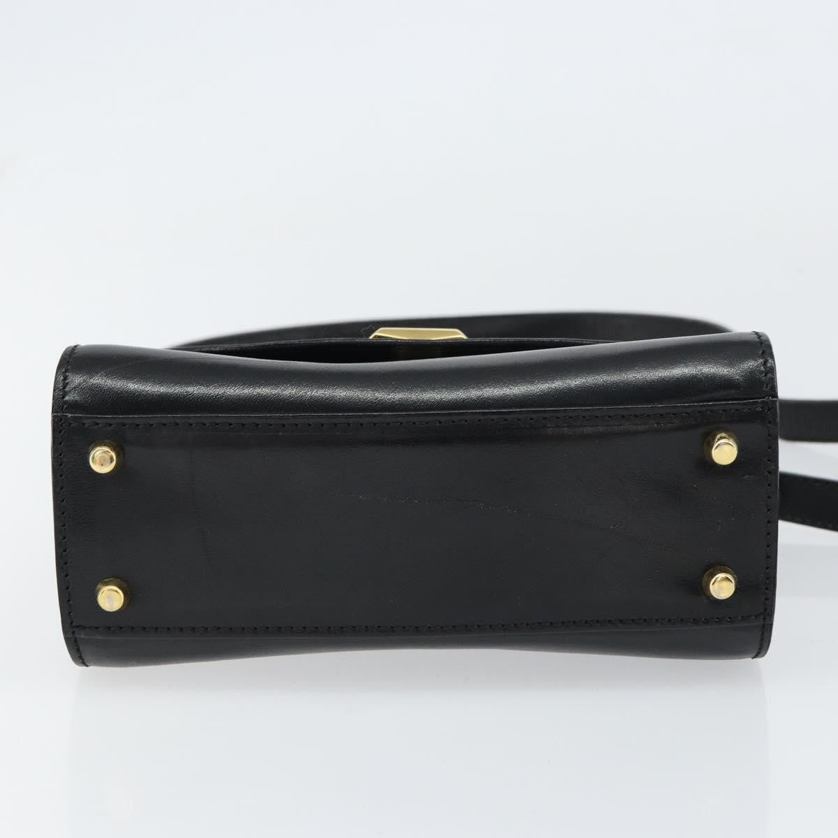 Bally Vintage Handbag Leather, Black, Leather, Handbag