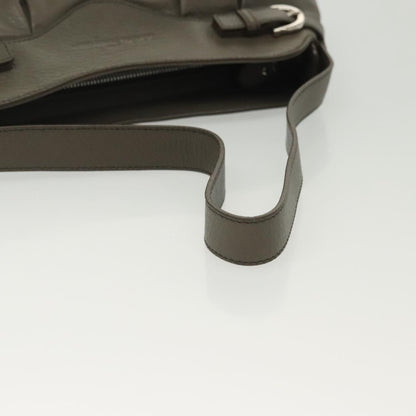 Salvatore Ferragamo Gancini Shoulder Bag Leather, GRAY, LEATHER, Shoulder bag