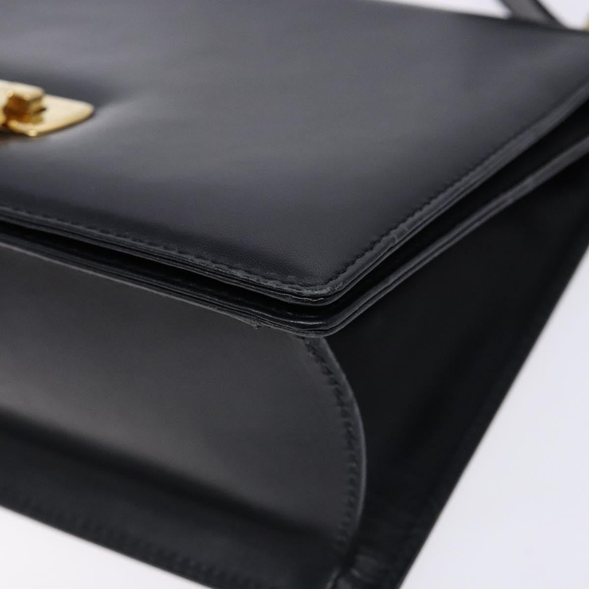 Salvatore Ferragamo Gancini Shoulder Bag Leather, NAVY, LEATHER, Shoulder bag