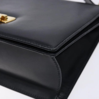 Salvatore Ferragamo Gancini Shoulder Bag Leather, NAVY, LEATHER, Shoulder bag