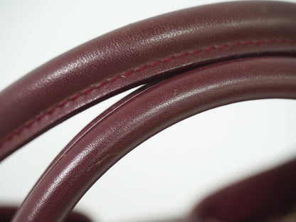 Christian Dior Vintage Saddle Bowler Bag Diorissimo Canvas, BURGUNDY, CANVAS, Handbag