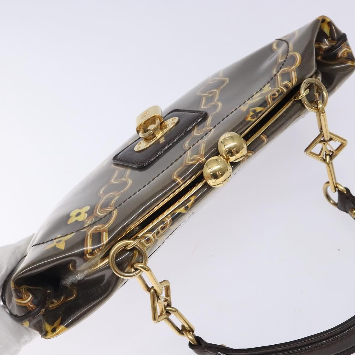 Louis Vuitton Charms Pochette PVC Over Printed Silk, BROWN, CANVAS, Clutche & pouche