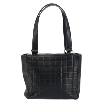 Chanel Chocolate Bar CC Tote Quilted Leather, BLACK, LEATHER, Tote bag