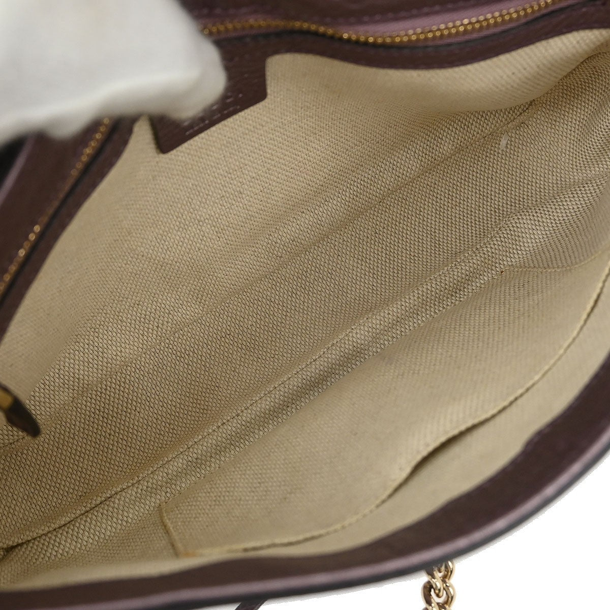 Gucci Soho Chain Crossbody Bag Leather, PURPLE, LEATHER, Shoulder bag