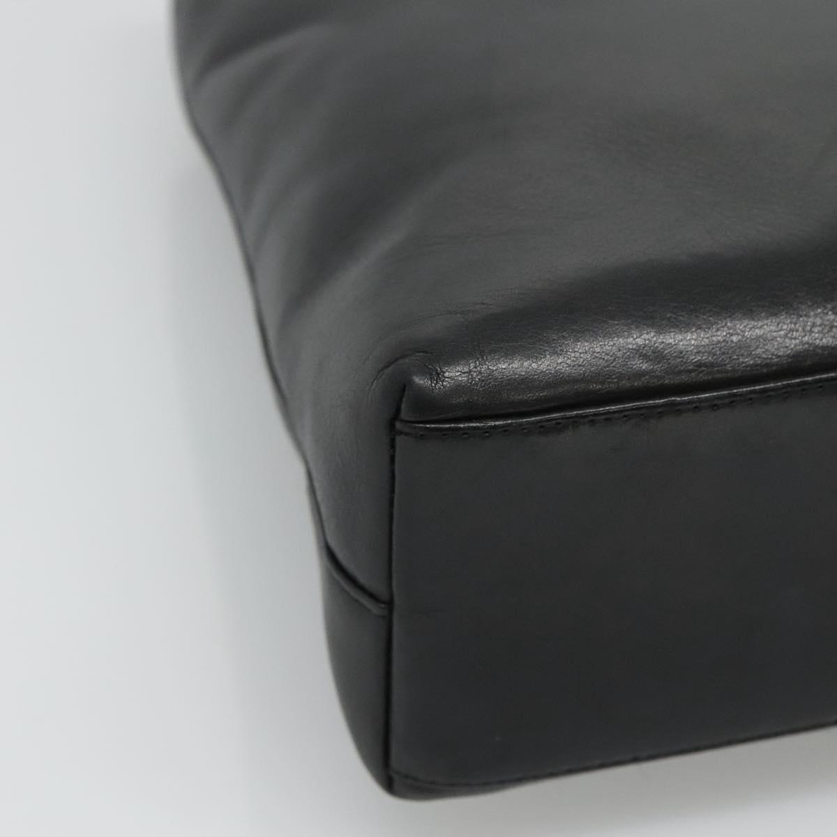 Chanel Vintage Shoulder Bag Leather, BLACK, LEATHER, Shoulder bag