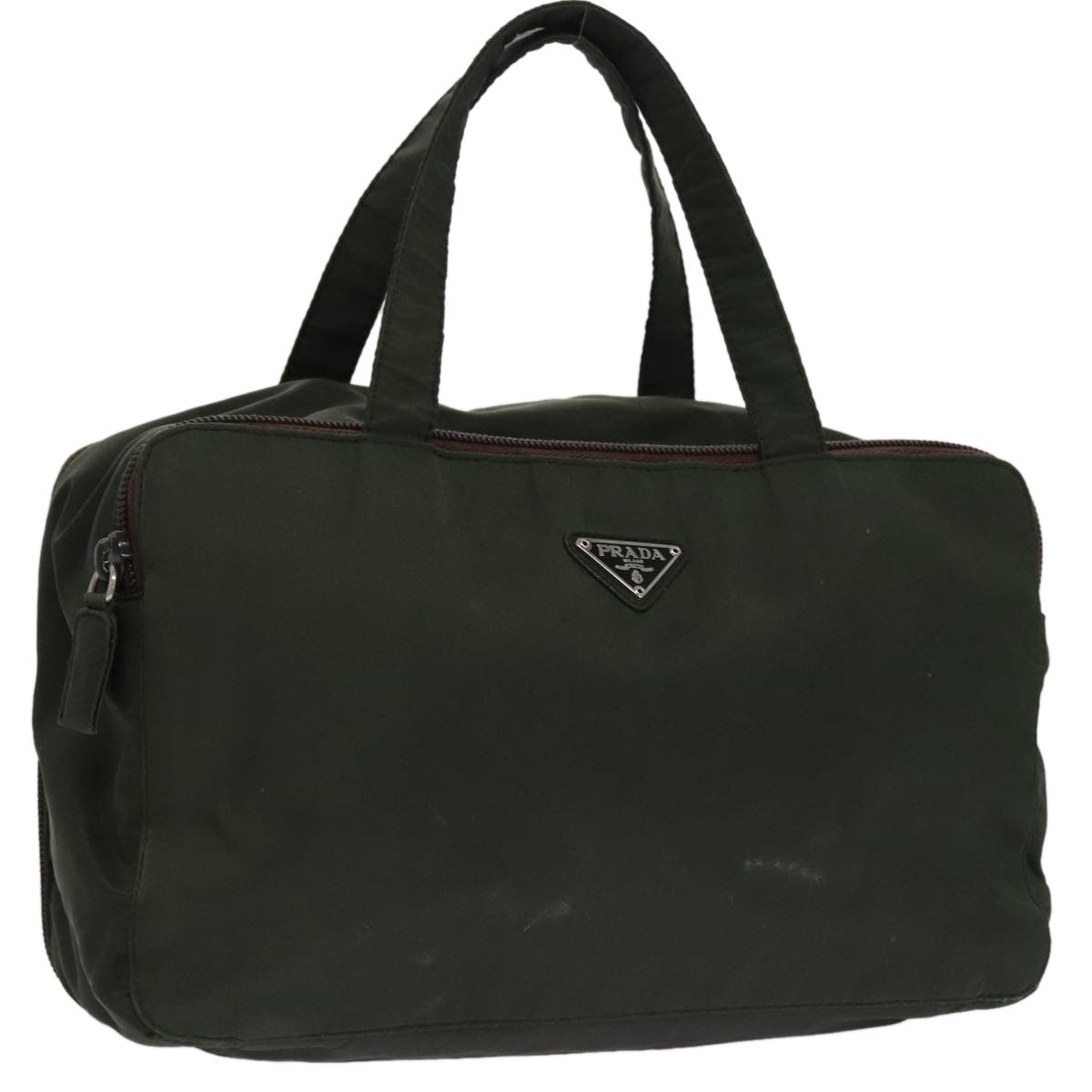 Prada Vintage Zip Handbag Tessuto, GREEN, NYLON, Handbag