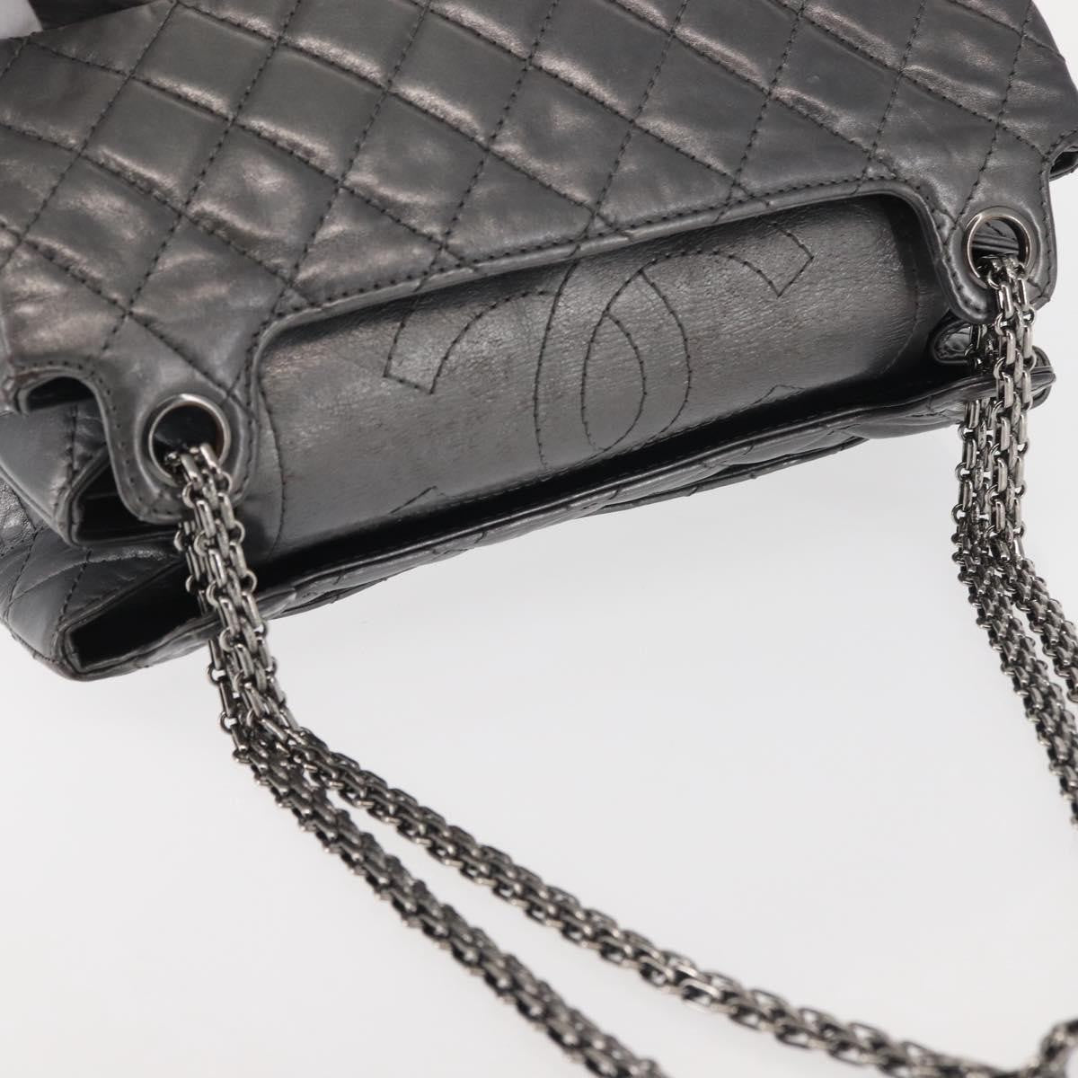 Chanel Reissue 2.55 Double Compartment Flap Bag Quilted Aged Calfskin, SILVER, LEATHER, Handbag