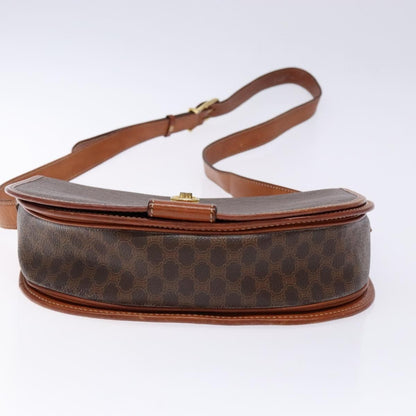 Celine Macadam Shoulder Bag PVC Leather, BROWN, CANVAS, Shoulder bag