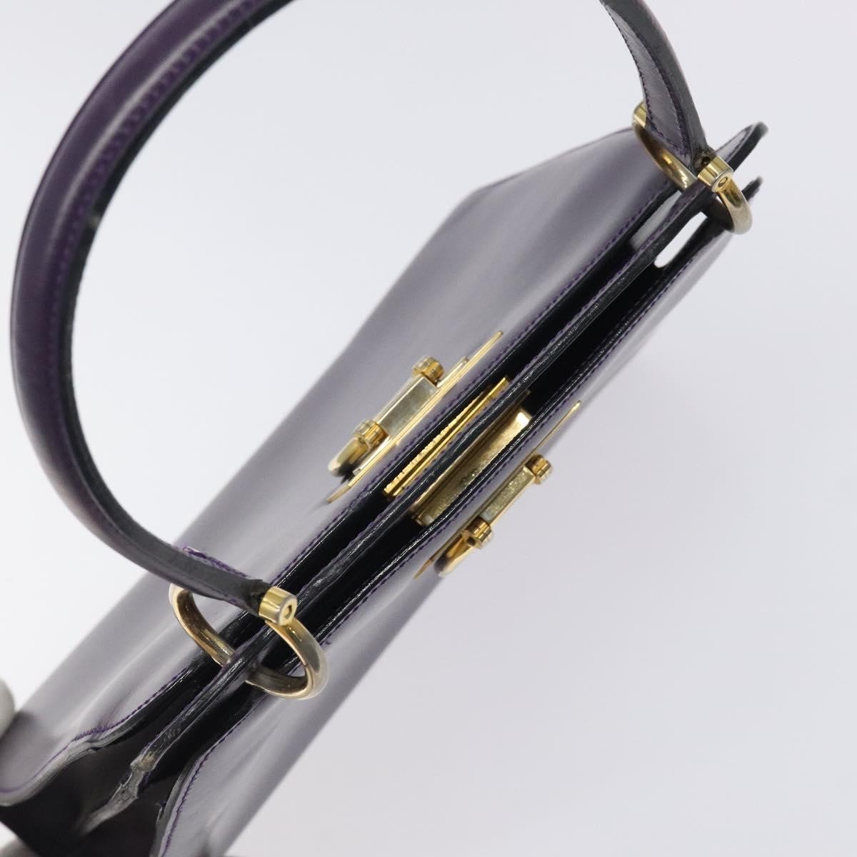 Celine Gancini Handbag Leather, PURPLE, LEATHER, Handbag