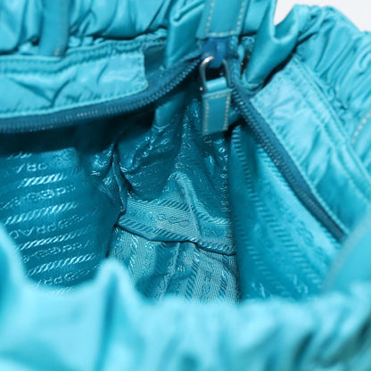 Prada Bow Convertible Tote Tessuto, TURQUOISE, NYLON, Tote bag