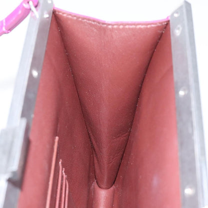 Celine Clasp Crossbody Bag Leather, PURPLE, LEATHER, Crossbody bag