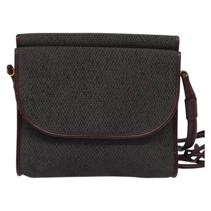 Saint Laurent Vintage Shoulder Bag Canvas, BURGUNDY, CANVAS, Shoulder bag