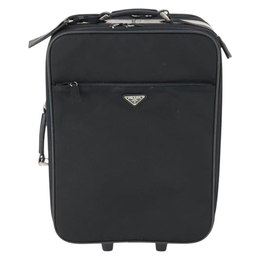 Prada Trolley Rolling Luggage Tessuto and Saffiano Leather, BLACK, NYLON, Travel bag
