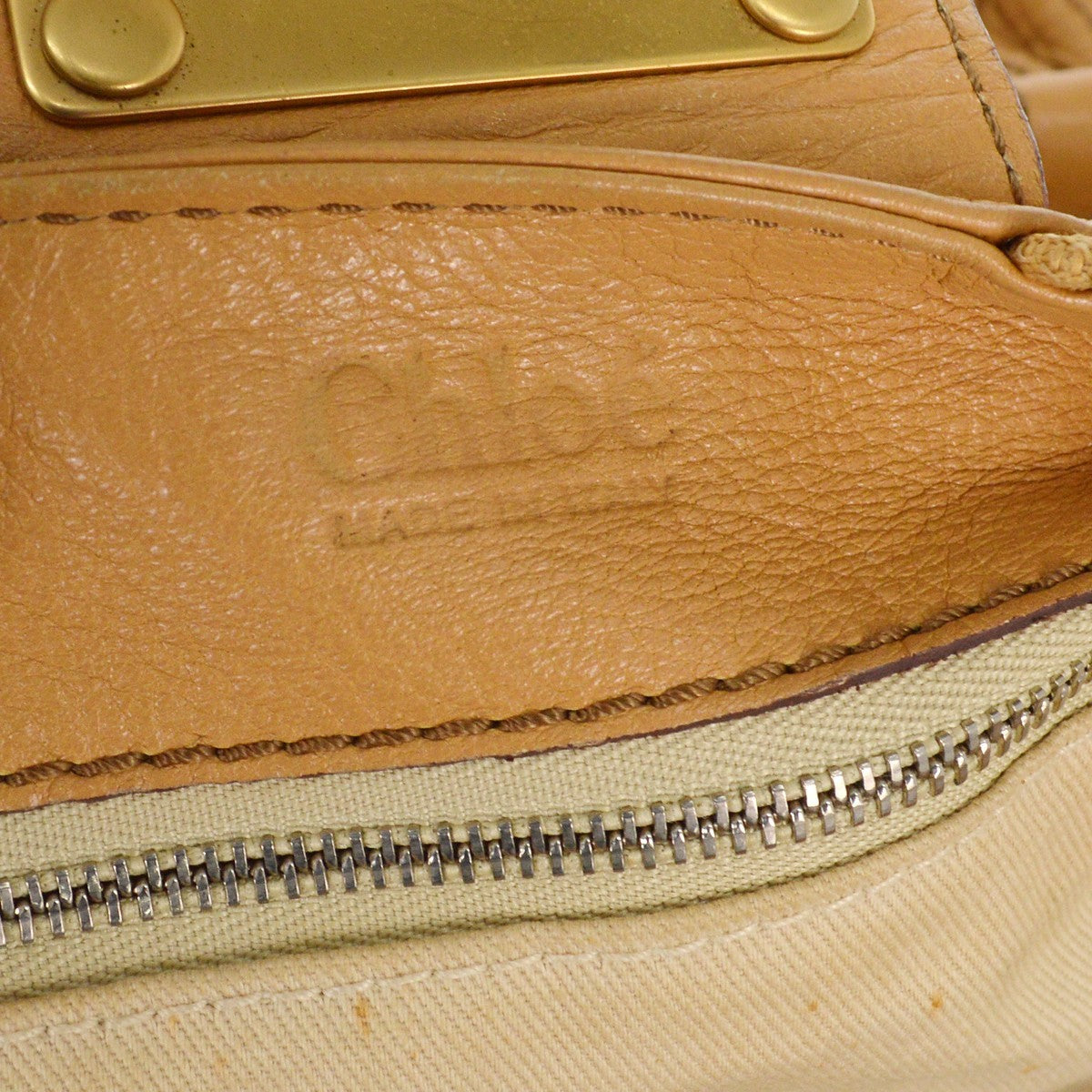 Chloe Paddington Lock Handbag Leather, BEIGE, LEATHER, Handbag