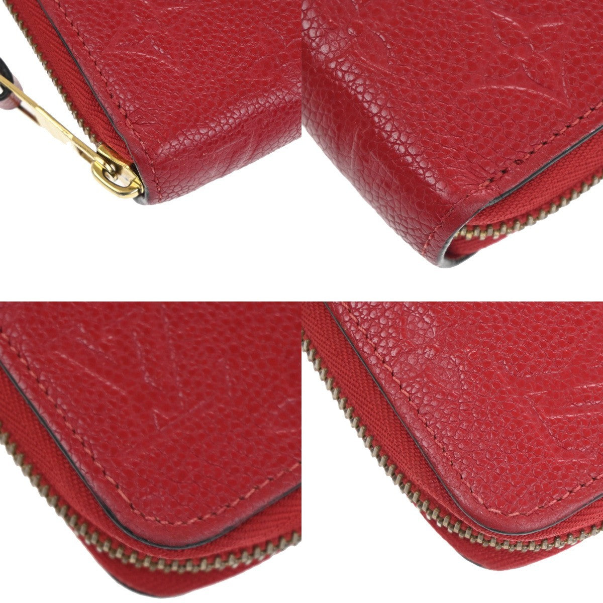 Louis Vuitton Zippy Wallet NM Leather Empreinte, RED, LEATHER, Wallets