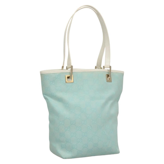 Gucci Vintage Bucket Shopping Tote GG Canvas, BLUE, CANVAS, Tote bag
