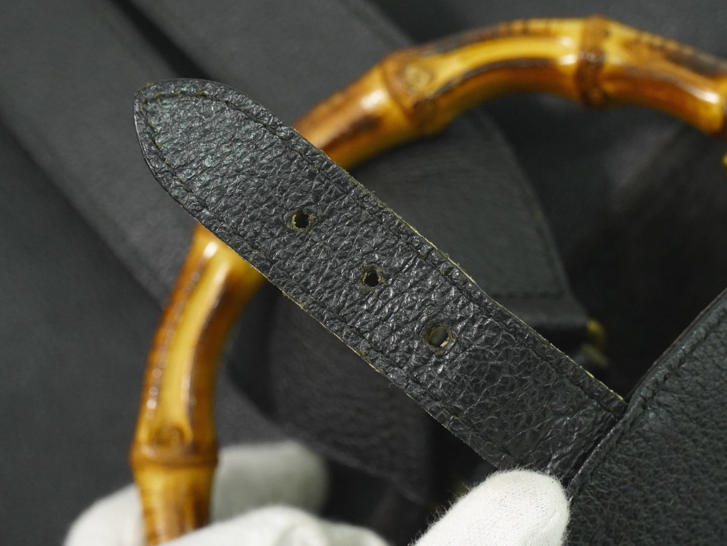 Gucci Vintage Bamboo Backpack Suede, BLACK, SUEDE, Backpack