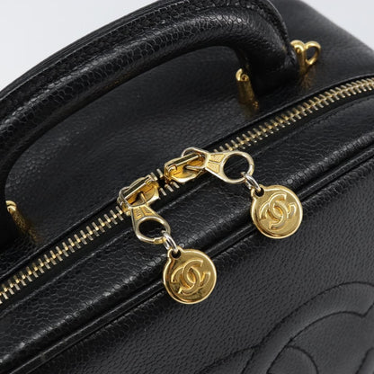 Chanel Vintage Timeless Zip Around Vanity Case Caviar, BLACK, LEATHER, Clutche & pouche