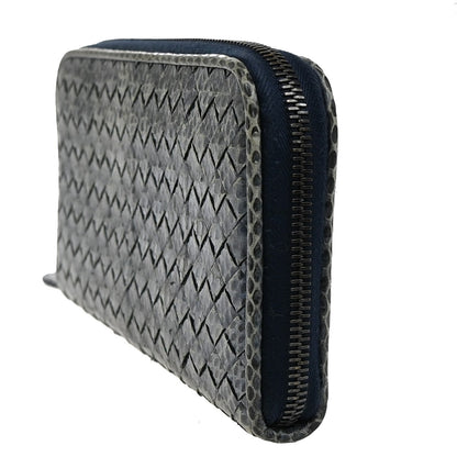 Bottega Veneta Intrecciato Wallet Leather, BLUE, LEATHER, Wallets