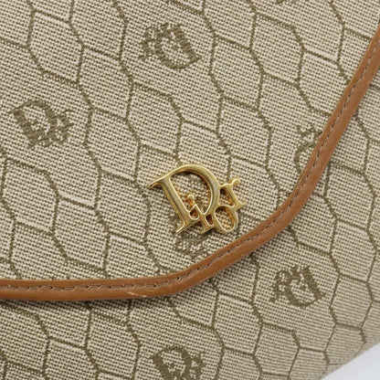 Christian Dior Vintage Honeycomb chain Canvas, BEIGE, CANVAS, Shoulder bag